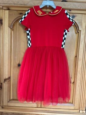 Taylor Joelle lightning McQueen inspired tutu dress size 14 cars checkered red